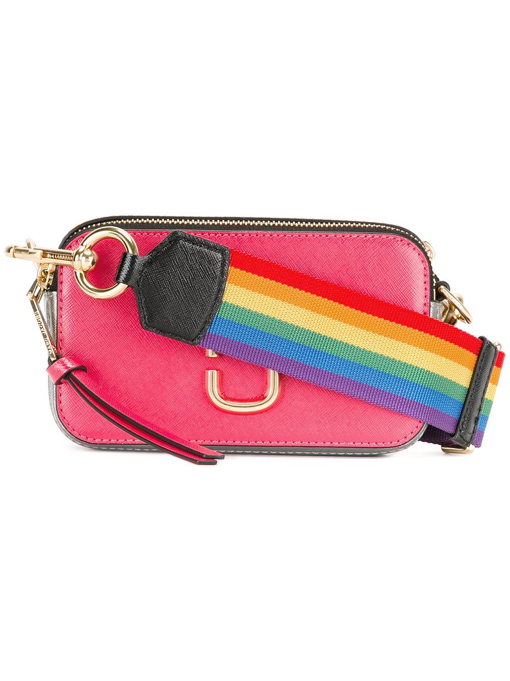 Marc Jacobs Leather Rainbow Strap Shoulder Bag in Pink/Purple (Pink